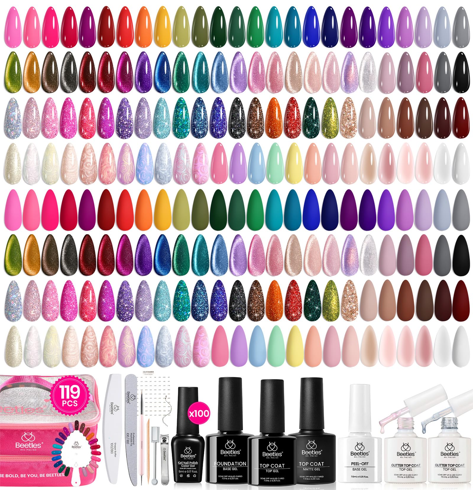 Estuche de almacenamiento Beetles Nail Nook mantiene uñas y herramientas organizadas