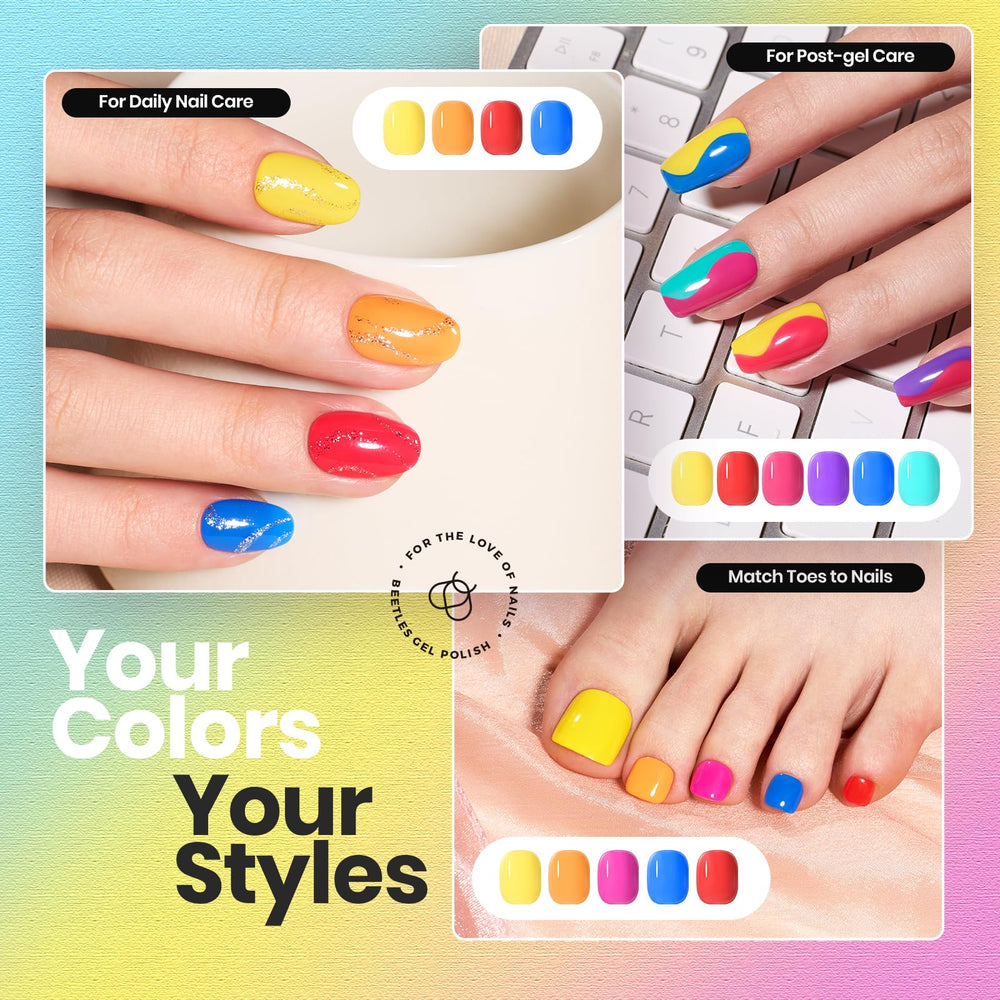 Beetles Neon Esmalte detalle de diseño y acabado ultra brillante