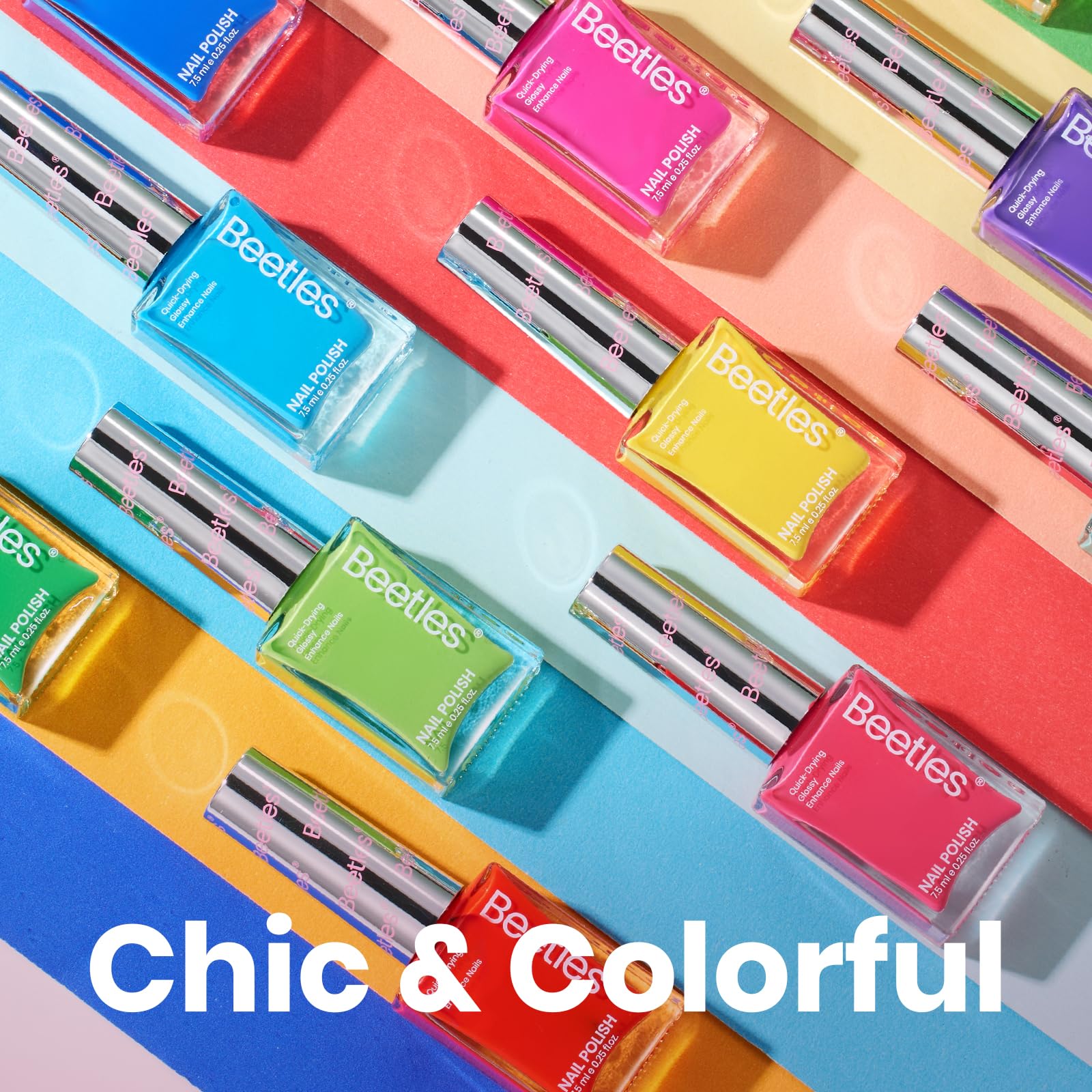 Beetles Neon Esmalte empaque elegante para almacenamiento