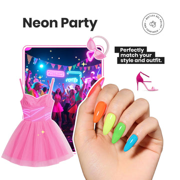 Beetles Neon gloss finish delivers bright, long-lasting shine.