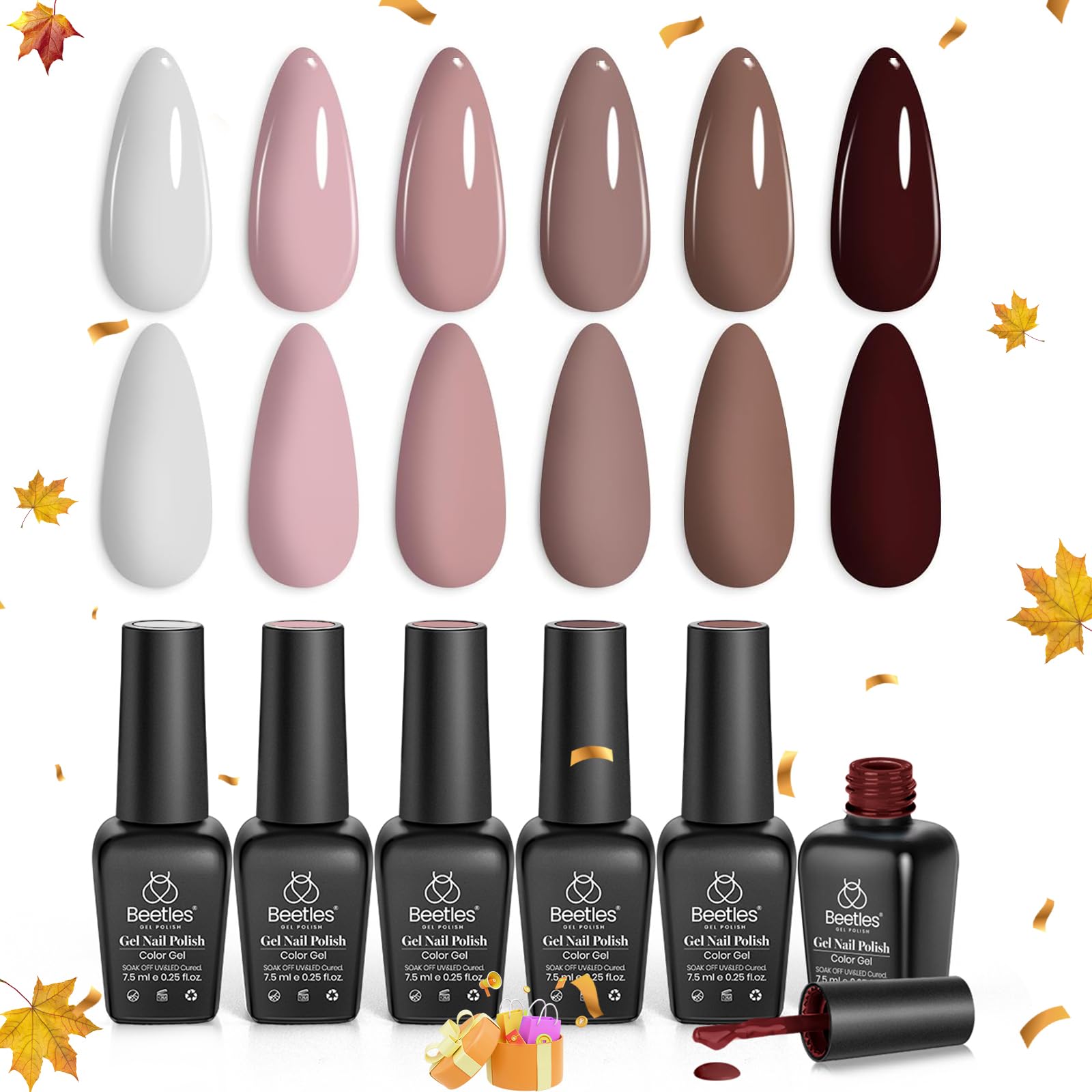 Beetles Gel Polish Set neutro beige para cobertura uniforme.