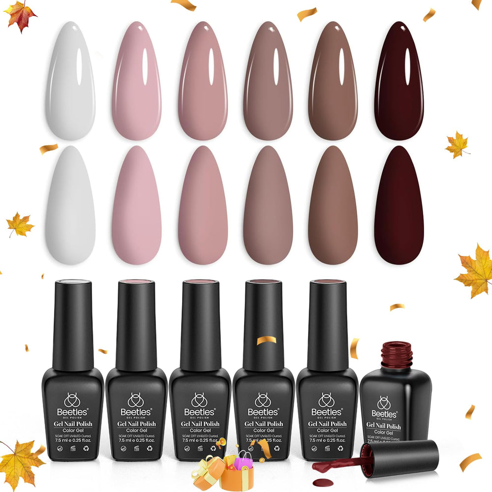 Beetles Gel Polish Set neutro beige para cobertura uniforme.