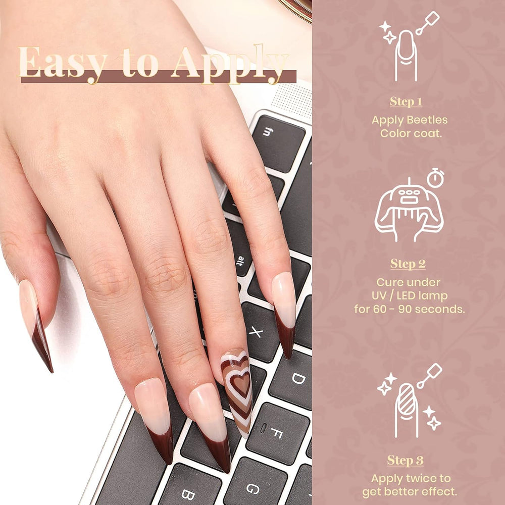 Beetles Gel Polish Set neutro blanco hielo para brillo pulido.