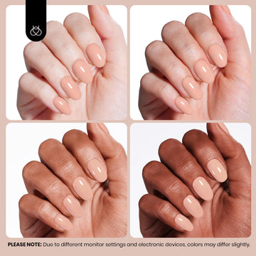Beetles Nude Fall Gel Nail Polish, requiere base y top coat para resultados óptimos.