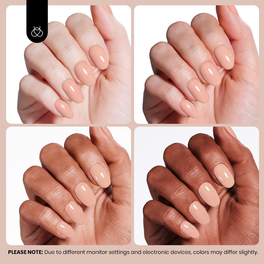 Beetles Nude Fall Gel Nail Polish, requiere base y top coat para resultados óptimos.