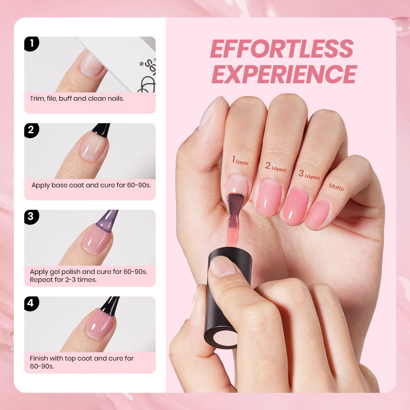 Beetles Nude Gel: curado UV rápido para resultados duraderos.