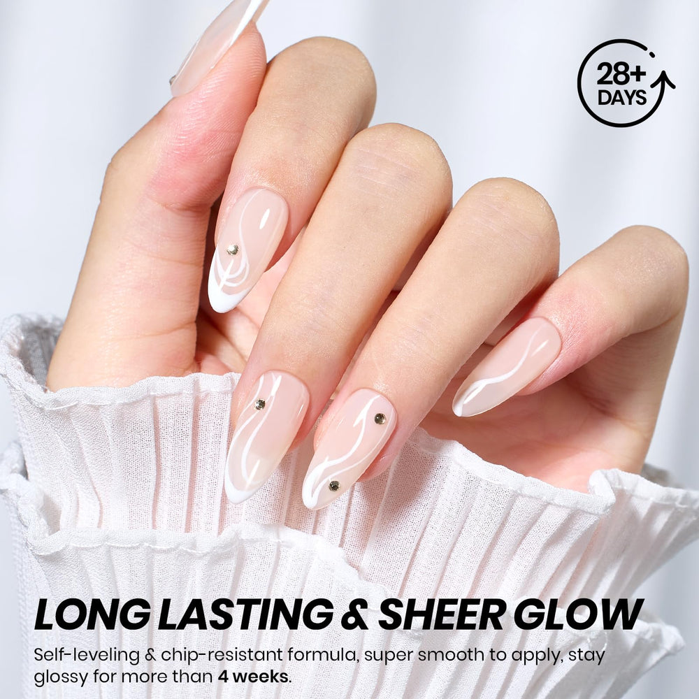 Beetles Nude Gel Polish arte frances sencillo con tono neutro