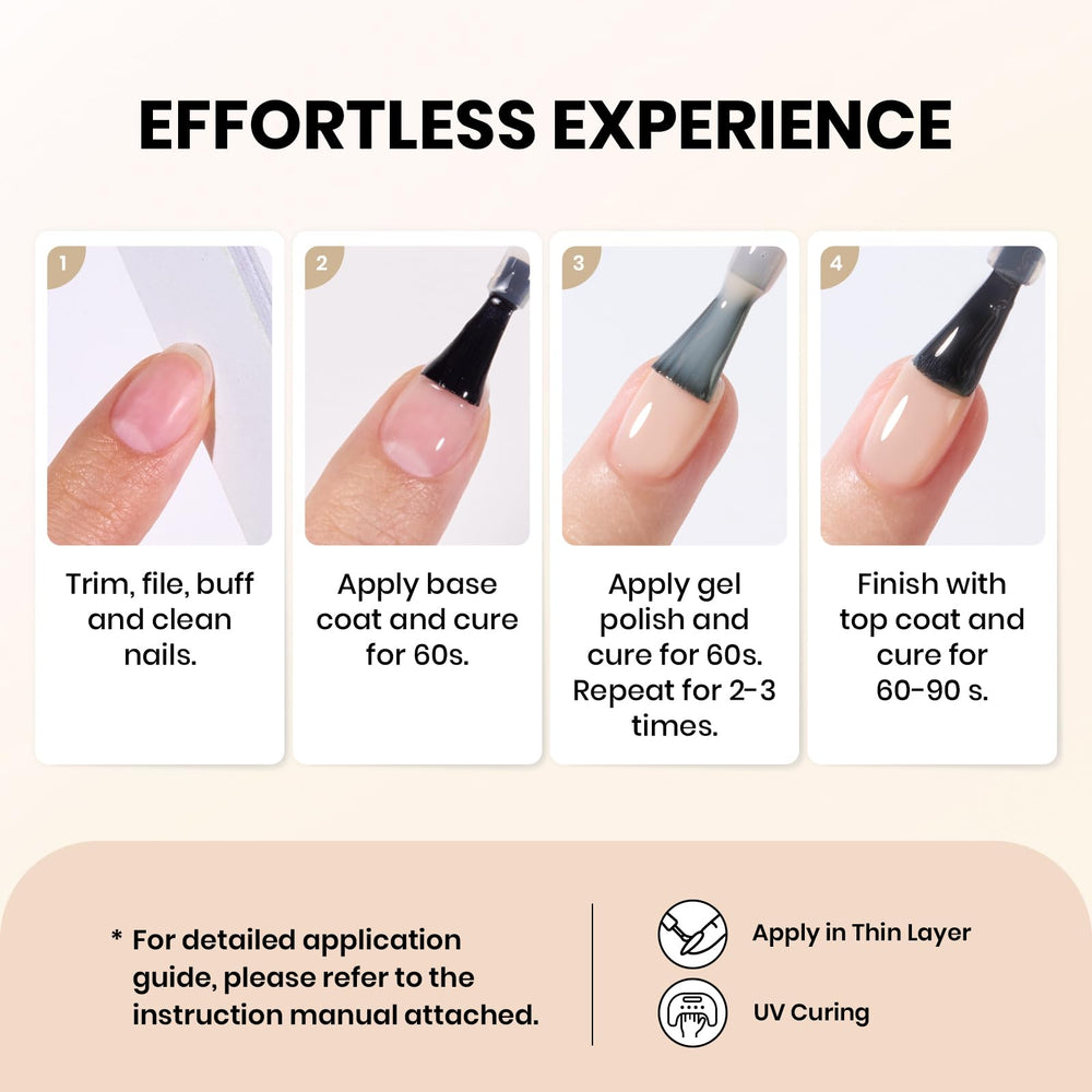 Beetles Nude Gel Polish textura jelly facilita capas suaves y transiciones limpias