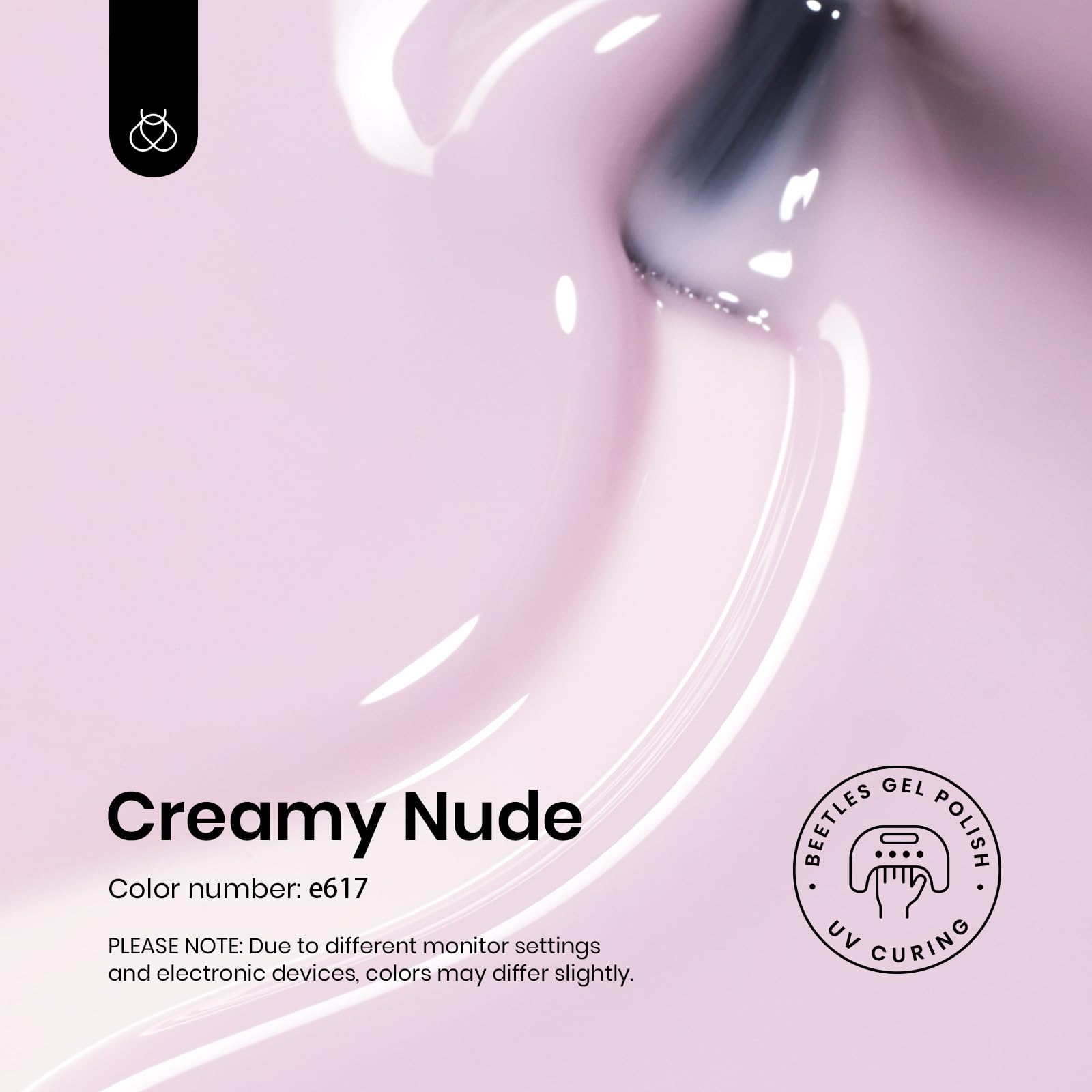 Beetles Nude Gel Polish, aplicación en capas para controlar la opacidad.