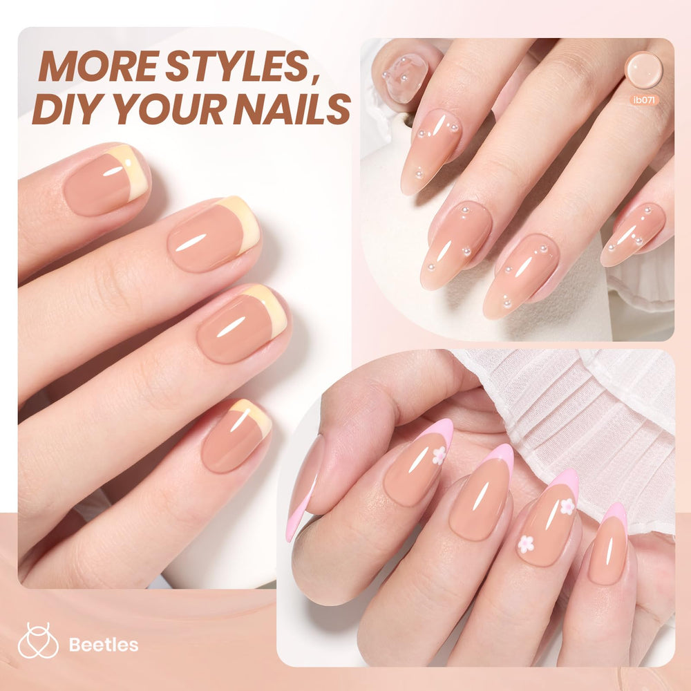 Beetles Nude Gel Polish efecto translúcido para uñas naturales.