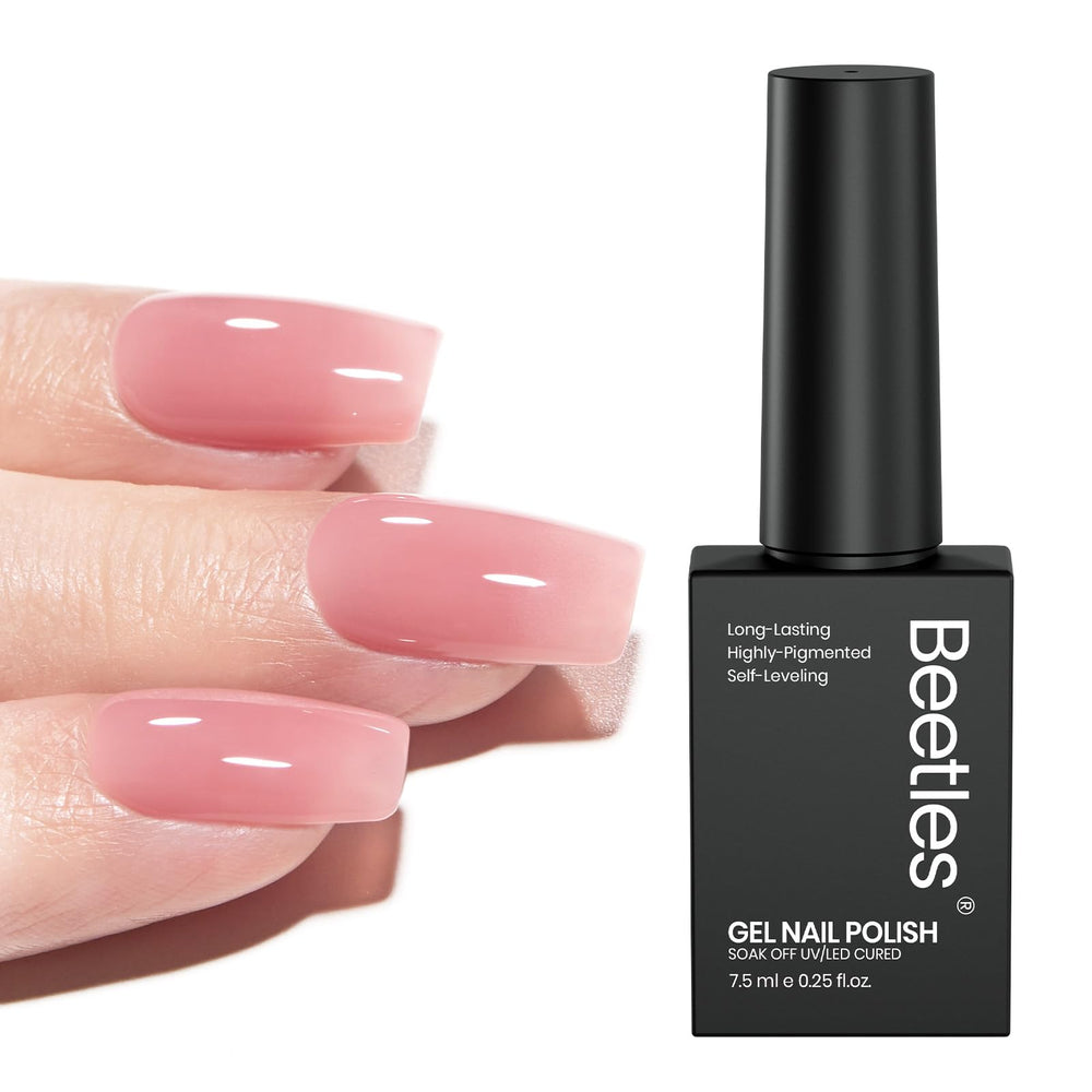Beetles Nude Pink Gel: botella de esmalte nude rosa para uso diario.