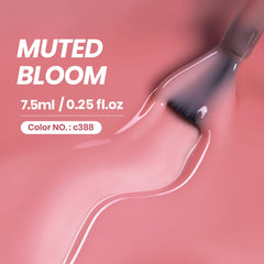 Beetles Nude Pink Gel: muestra en la uña demuestra translucidez suave.