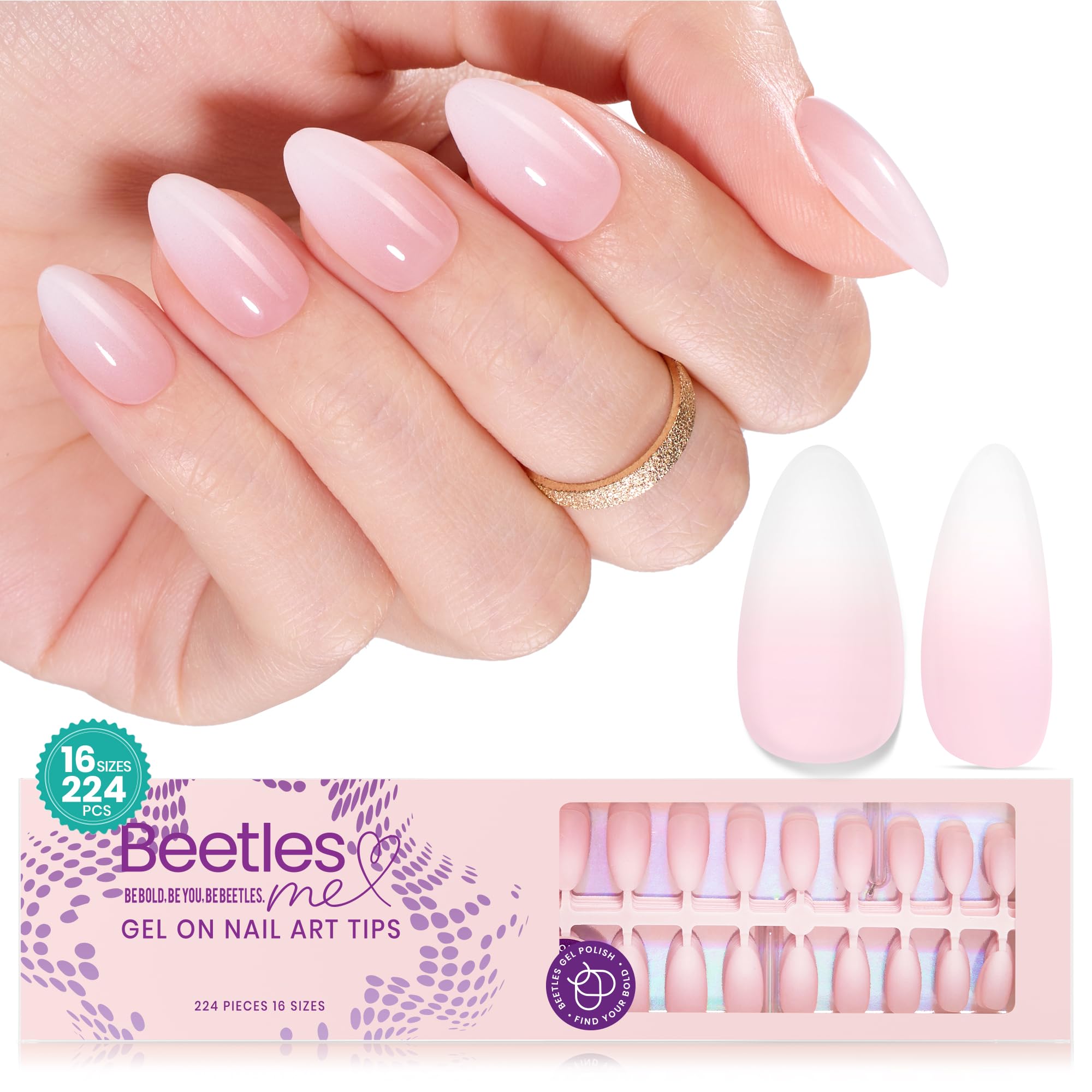 Beetles Ombre Uñas Postizas 224 piezas listas para manicura en casa