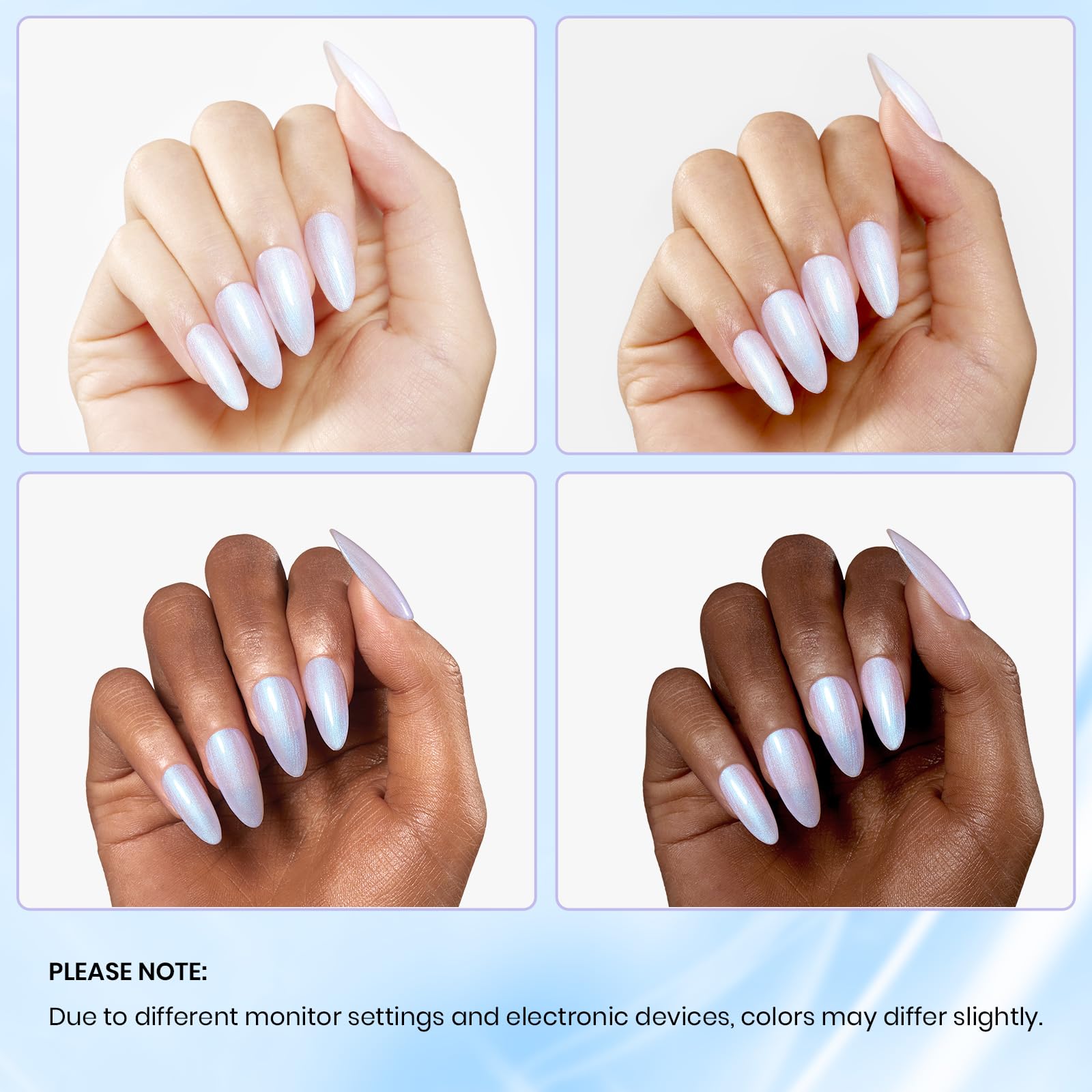 Beetles Pearl Gel Nail Polish: efecto sirena iridiscente para uñas llamativas.