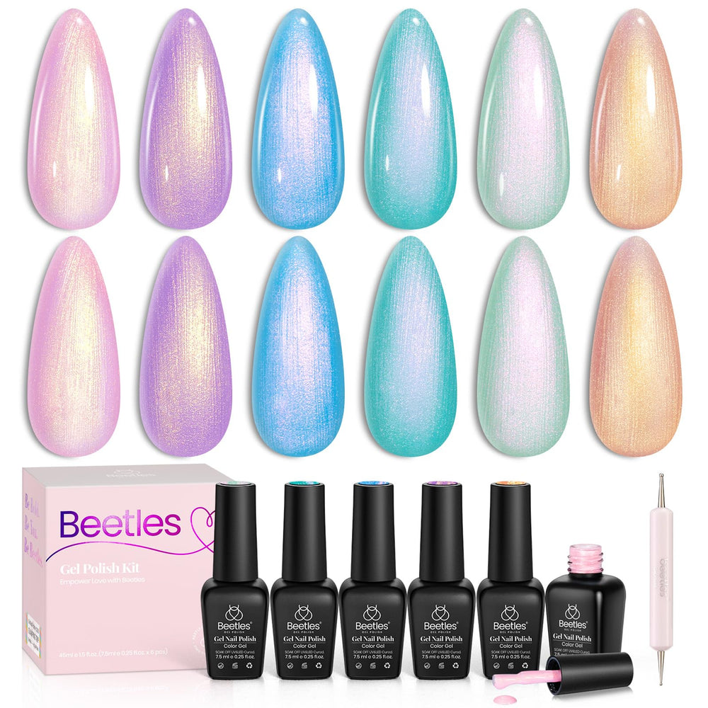 Beetles Pearl Gel Polish Dreamy Carousel, brillo perlado para manicuras duraderas.