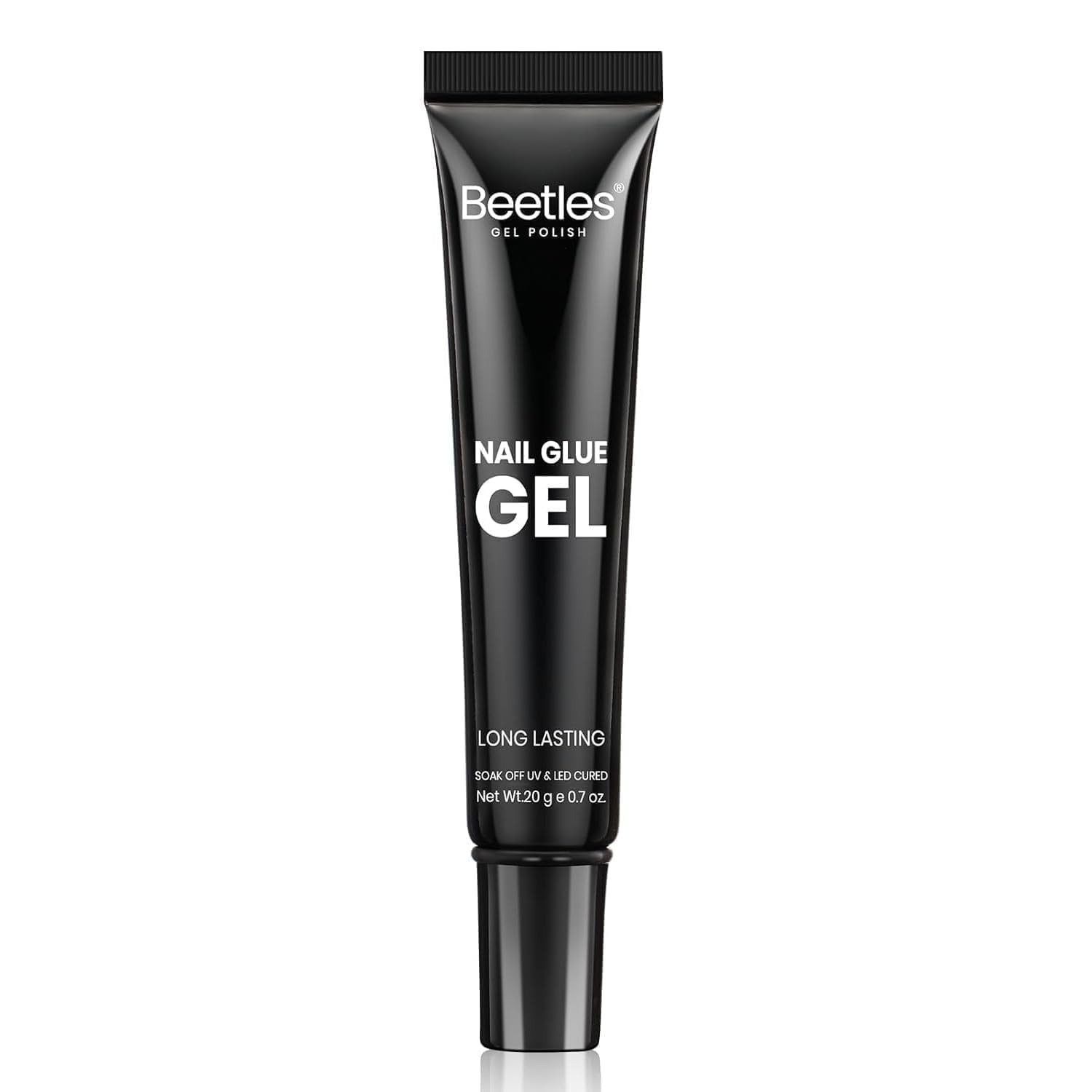 Beetles Gel Adhesivo para aplicación precisa en extensiones falsas de uñas.