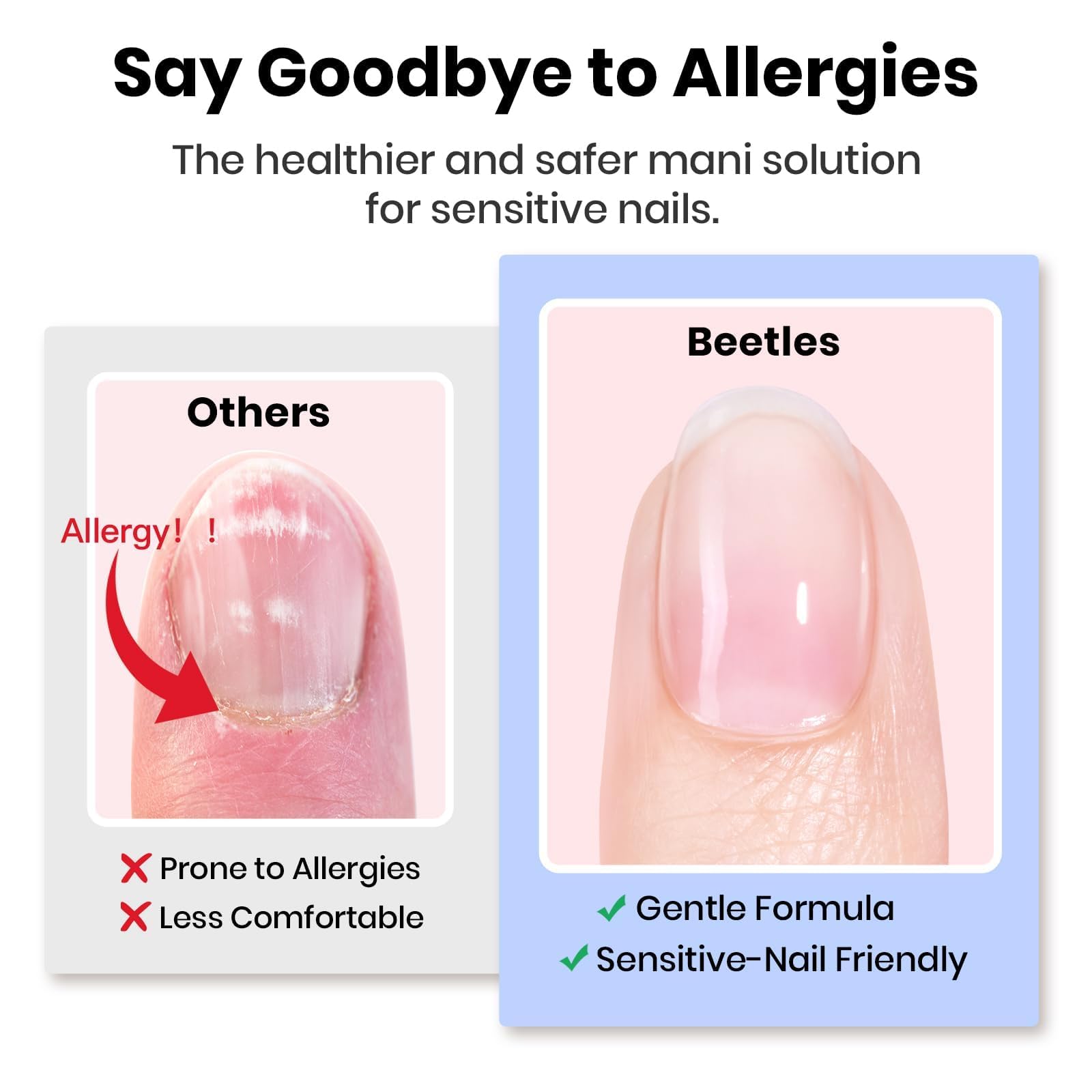 Beetles pegamento de uñas transparente con agarre duradero