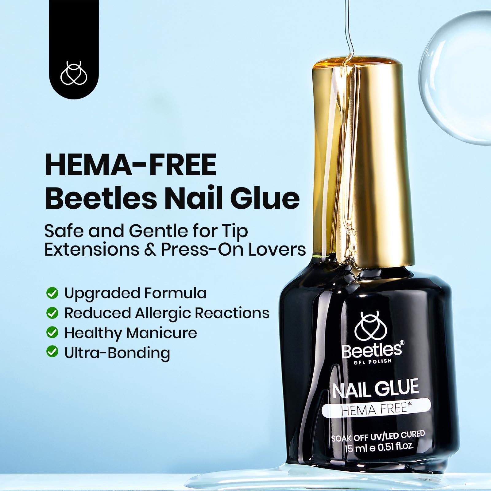 Beetles pegamento UV para uñas extensions: fijación duradera y segura