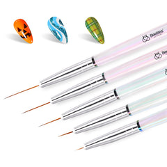 Beetles pinceles delineadores de uñas de 7mm para trazos finos y precisos.
