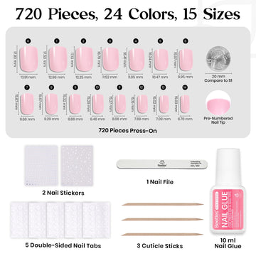 Beetles Press On Nails Kit stickers: añade detalles de arte de uñas para un estilo único