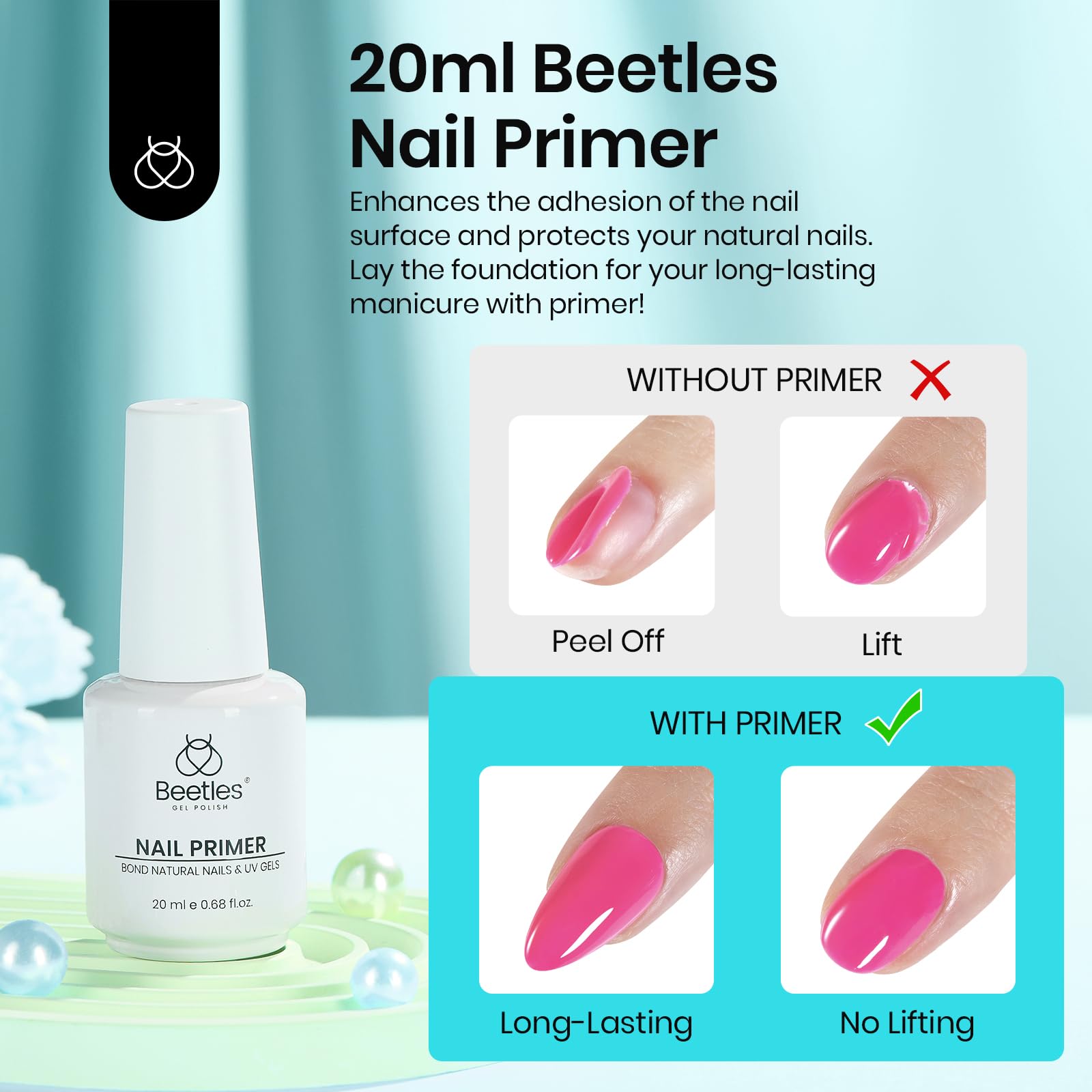 Beetles primer sin ácido ni HEMA para una aplicación suave.