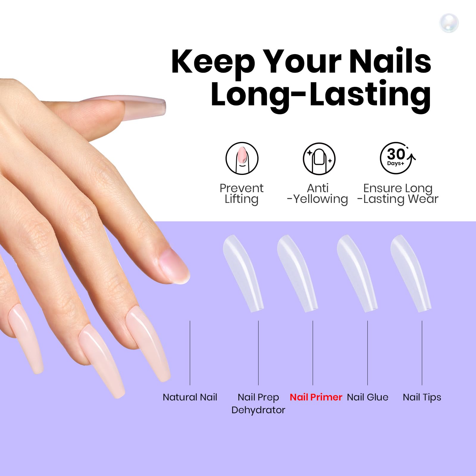 Beetles Nail Primer adhesion fuerte evita levantamiento prematuro.