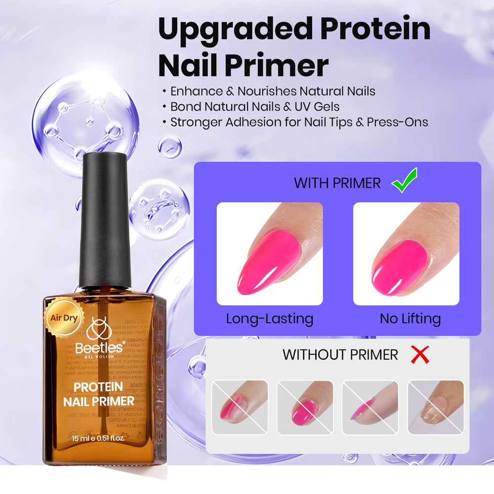 Beetles Nail Primer aplicacion con brocha prepara uñas para la manicura.