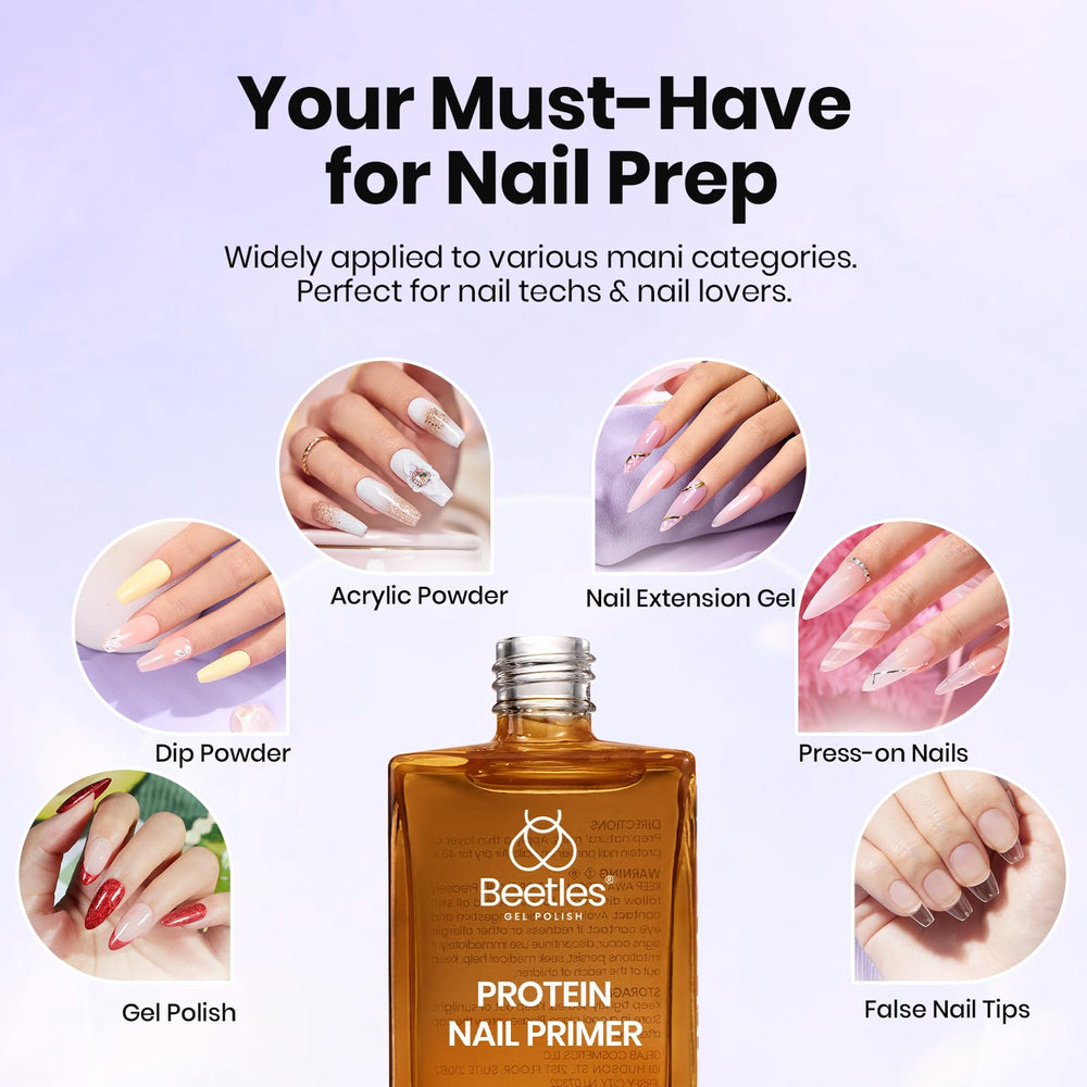 Beetles Nail Primer uso diario compatible con geles y acrílicos.