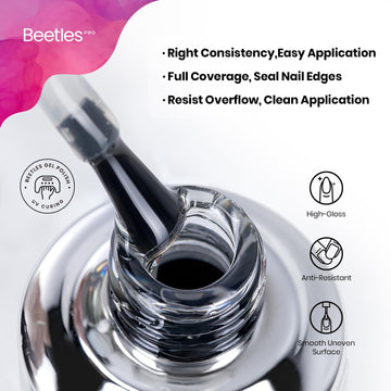 Beetles Pro Gel Top Coat ofrece brillo cristal para acabado profesional