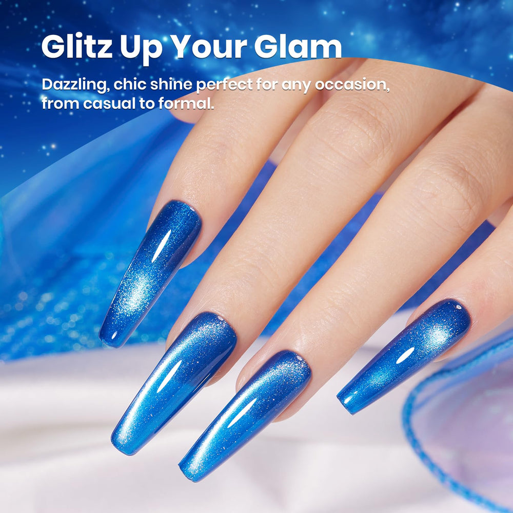 Regalo ideal de belleza con esmalte azul ojo de gato Beetles.