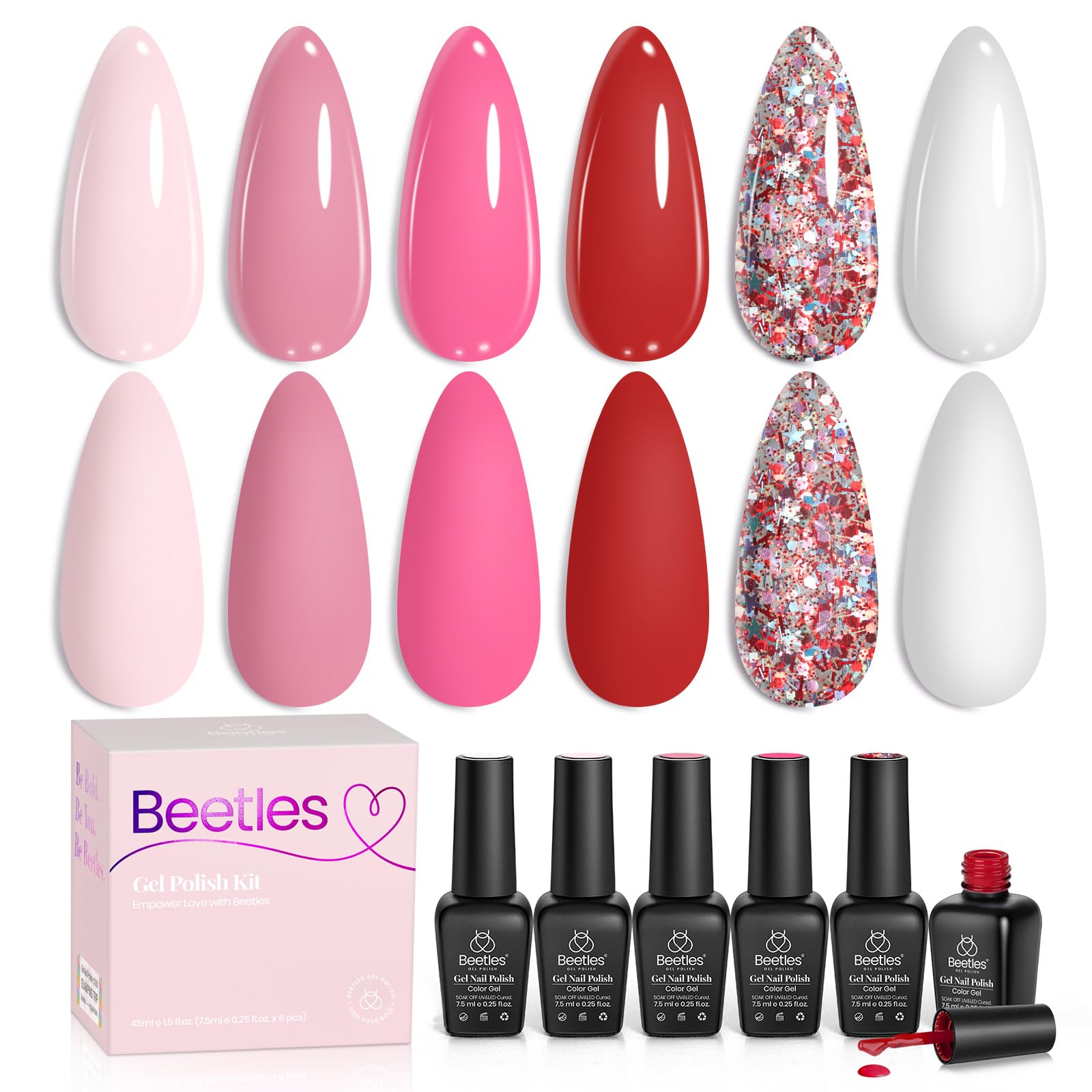 Beetles regalo para mujeres y niñas, kit completo de uñas