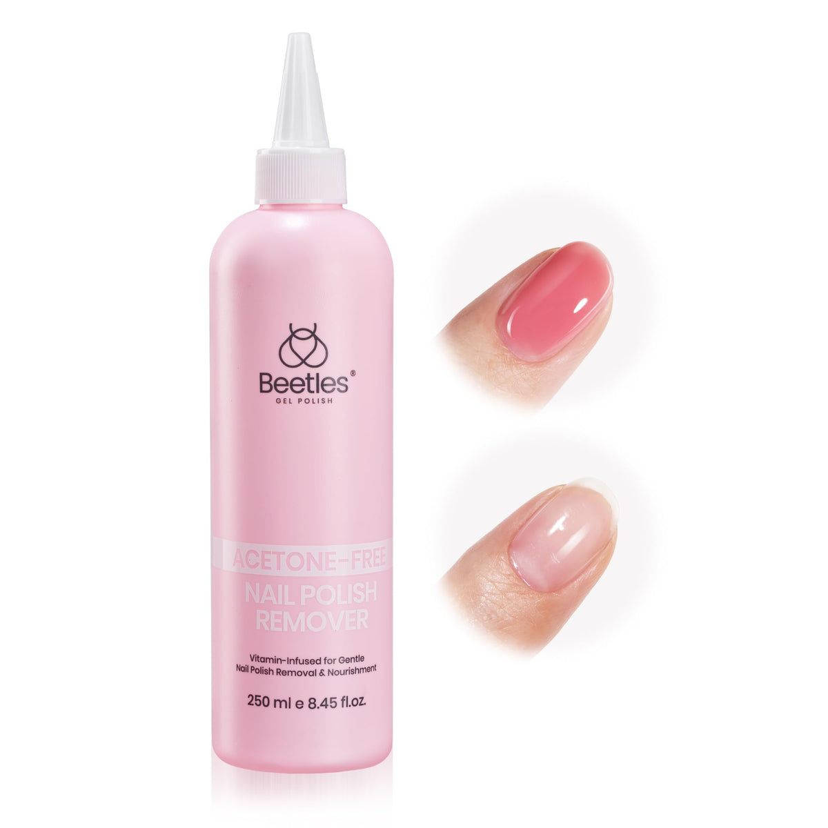 Beetles Removedor sin acetona, botella 250 ml, remoción suave para uñas sensibles