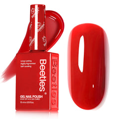 Beetles Rojo Esmalte Gel 15 ml para un color clásico y duradero.