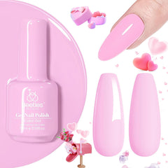 Beetles Rosa Gel Esmalte Cuento de Hadas, botella para manicura duradera y brillante.