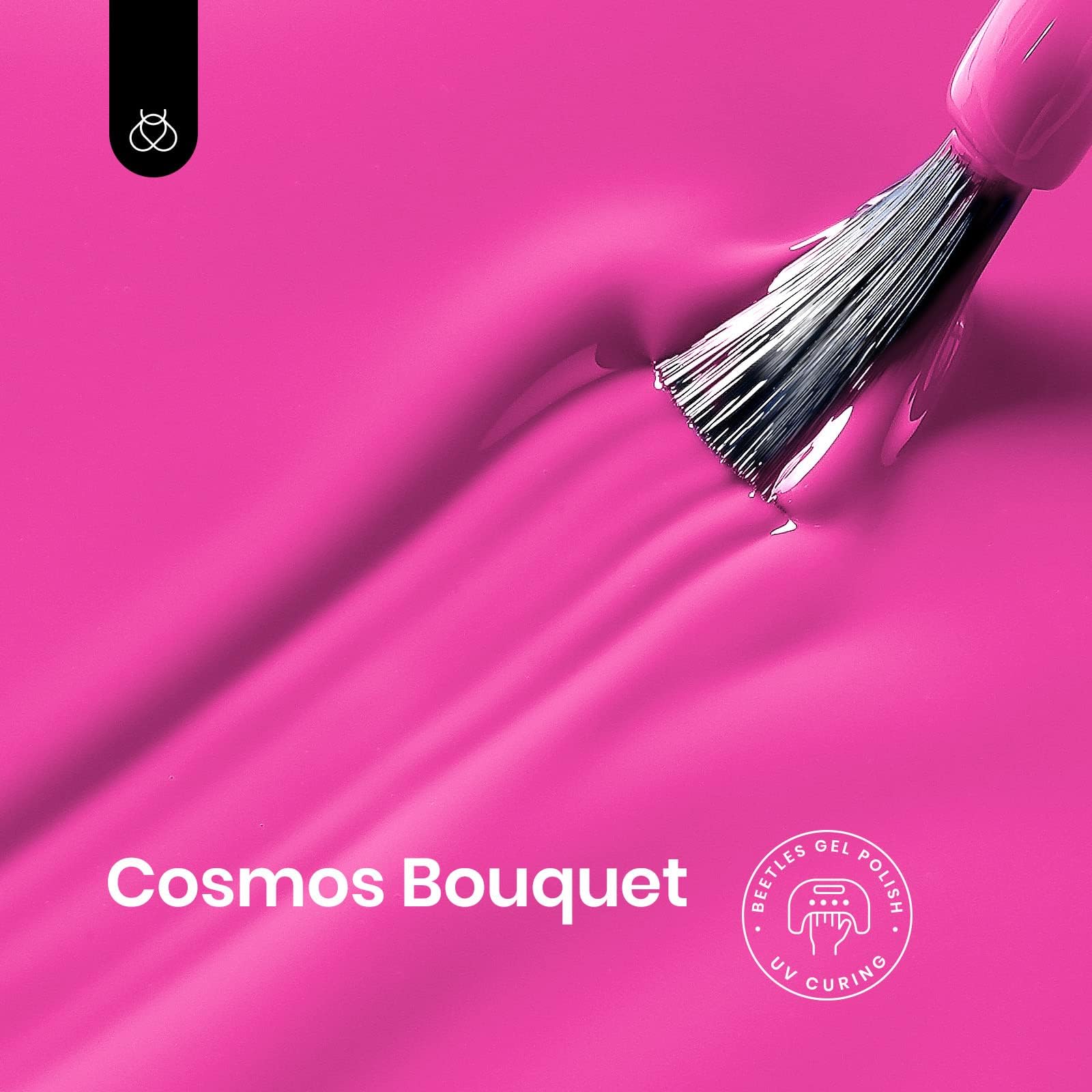 Beetles rosa neón gel, acabado brillante para uñas de alto impacto.