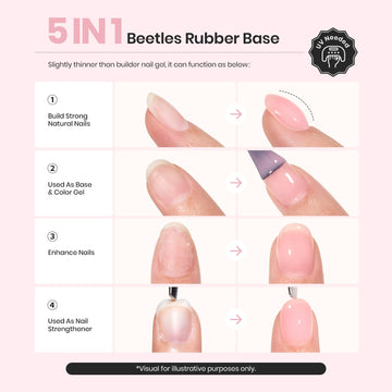 Beetles Rubber Base Builder for French tips and versatile nail design