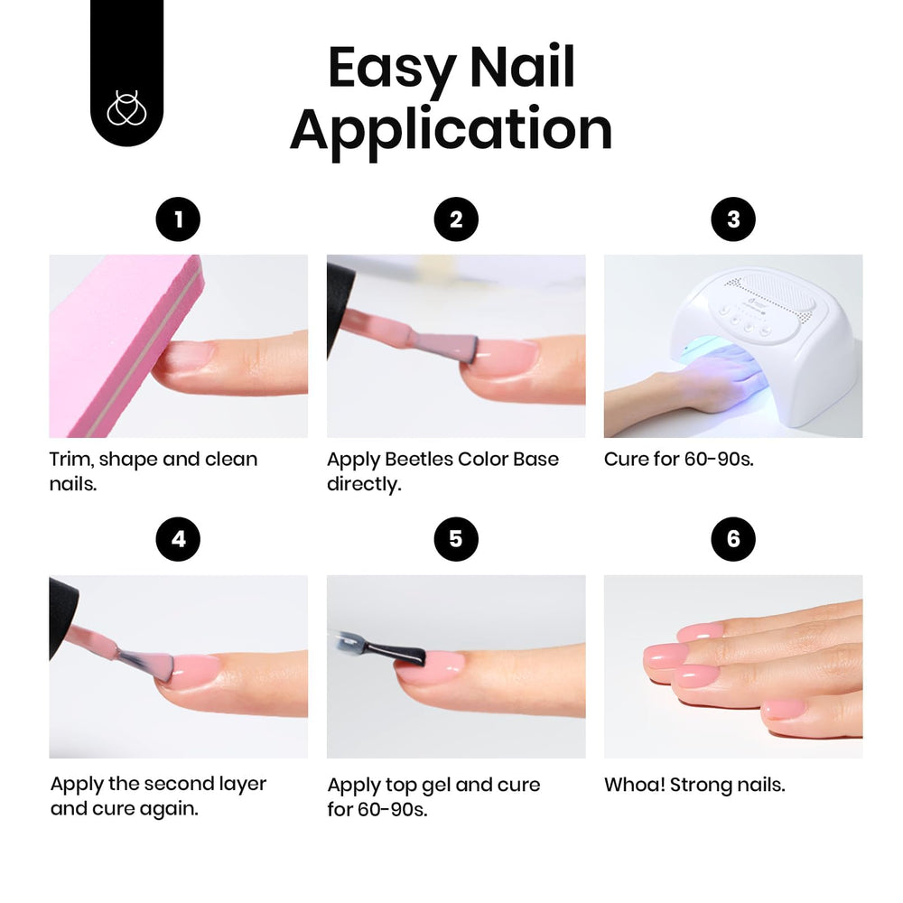 Beetles Rubber Base Gel set ideal para manicuras en casa.