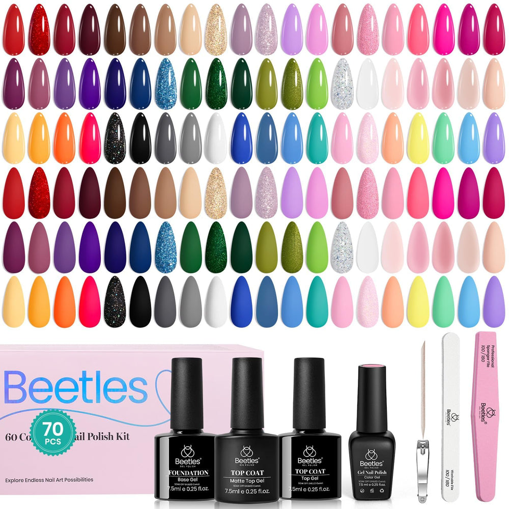 Beetles set esmalte gel invierno con 60 colores para estilos versátiles