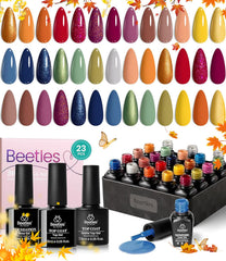 Beetles Gel Otoño set con 20 colores para uñas duraderas.