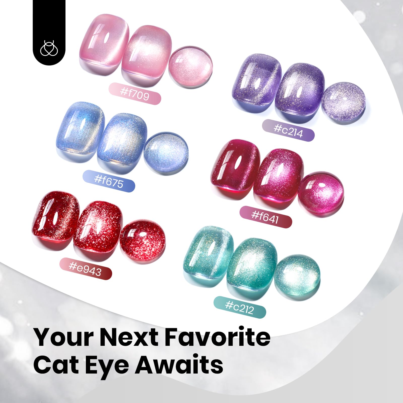 Beetles Gel Polish Silver Cat Eye regalo de belleza para mujer.