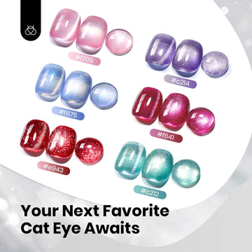 Beetles Gel Polish Silver Cat Eye regalo de belleza para mujer.
