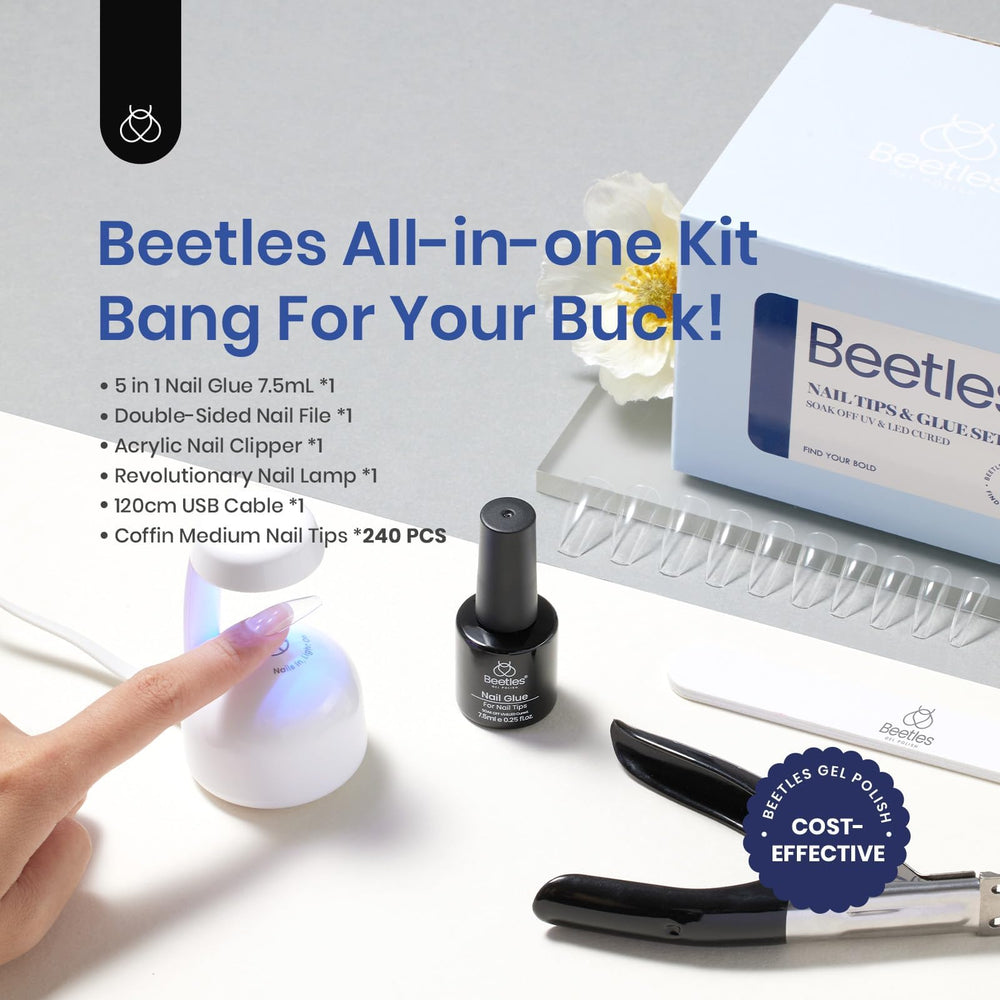 Beetles Soft Gel Nail Kit con gel base 5 en 1 para retoques y adherencia