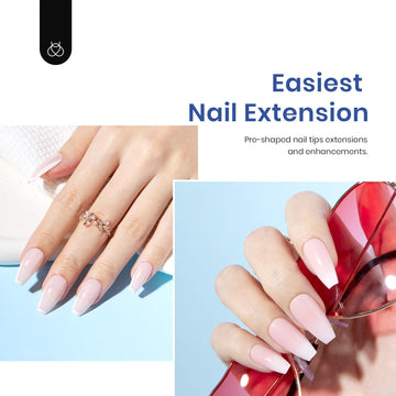 Beetles Soft Gel Nail Kit con puntas preformadas 240 piezas para uñas naturales