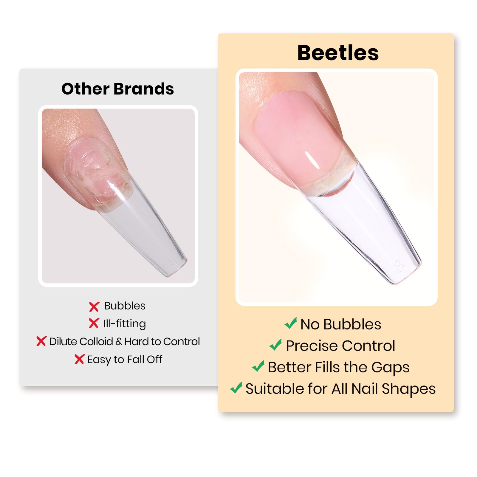 Beetles Solid Nail Glue Gel pega-diamantes: segura decoración de uñas.