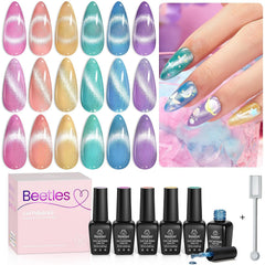 Beetles Primavera: set de seis geles para manicura versátil y duradera.