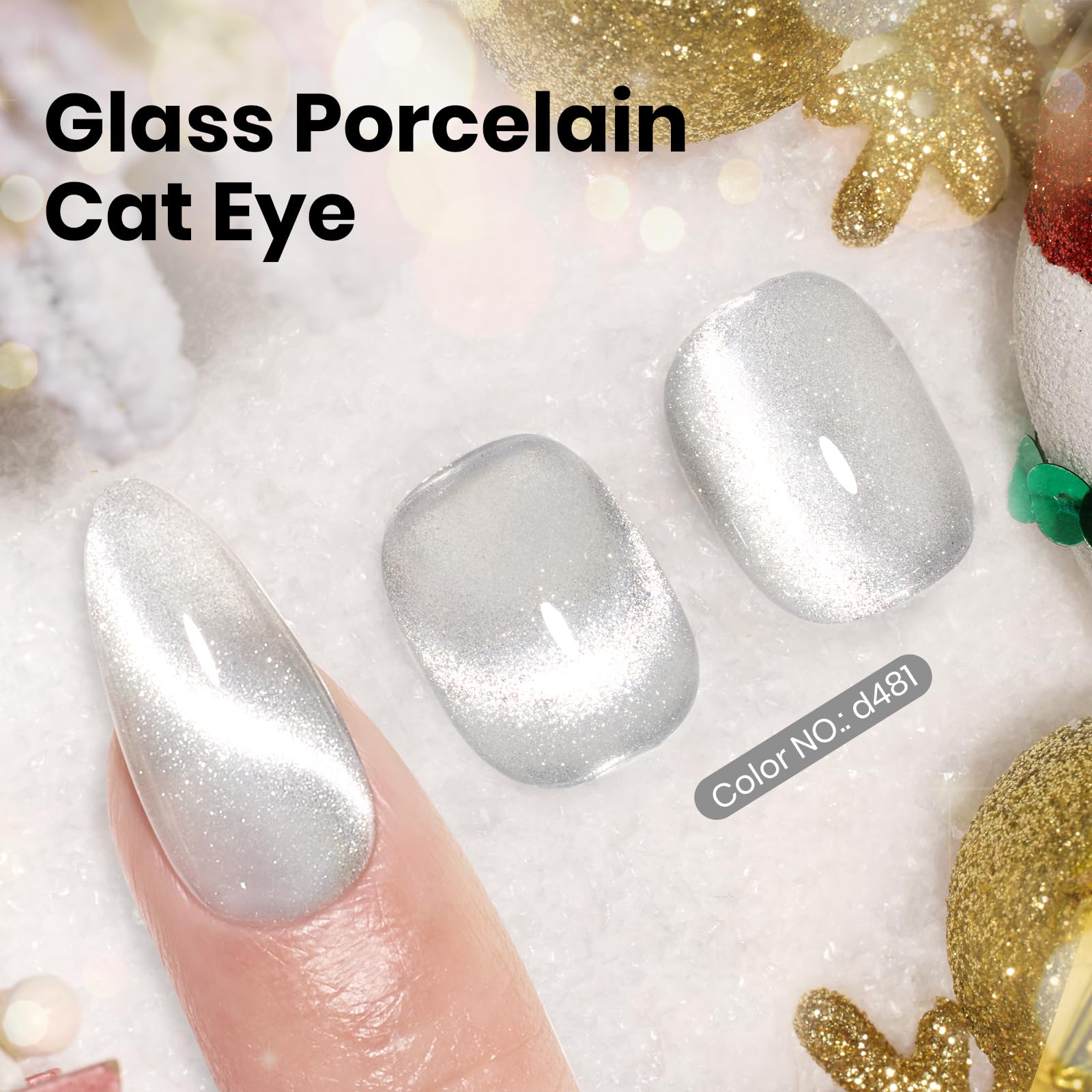 Beetles Star Cascade Plateado Cat Eye gel para uñas, demostración con imán.