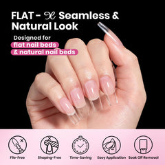 Beetles Extensiones Uñas Pre-Etchado Half Matte para aplicación rápida y duradera.