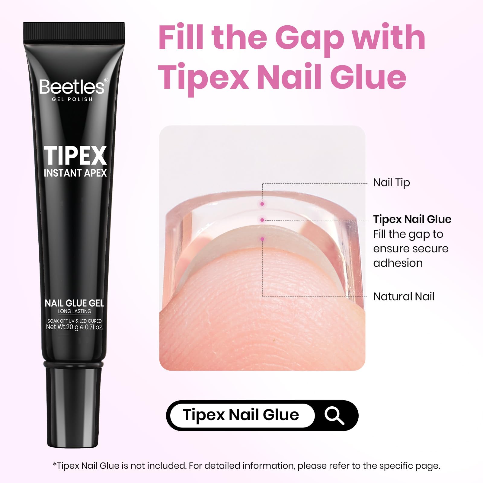 Beetles Tipex Lite Apex – application maison rapide et manucure résistante