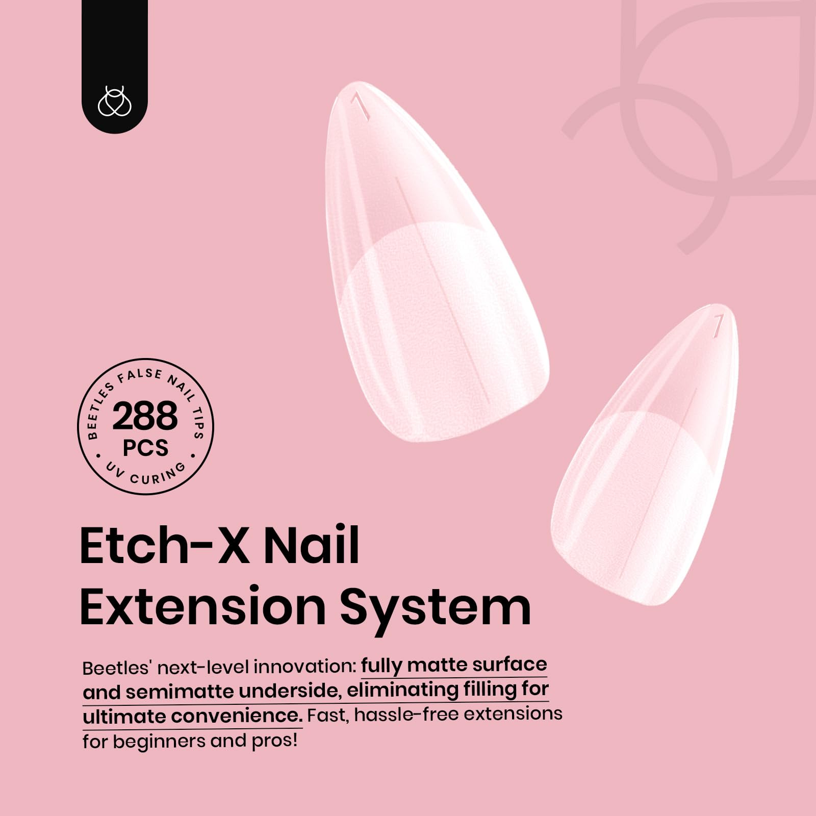 Beetles Gel Polish: punta con alineación central para aplicación precisa.