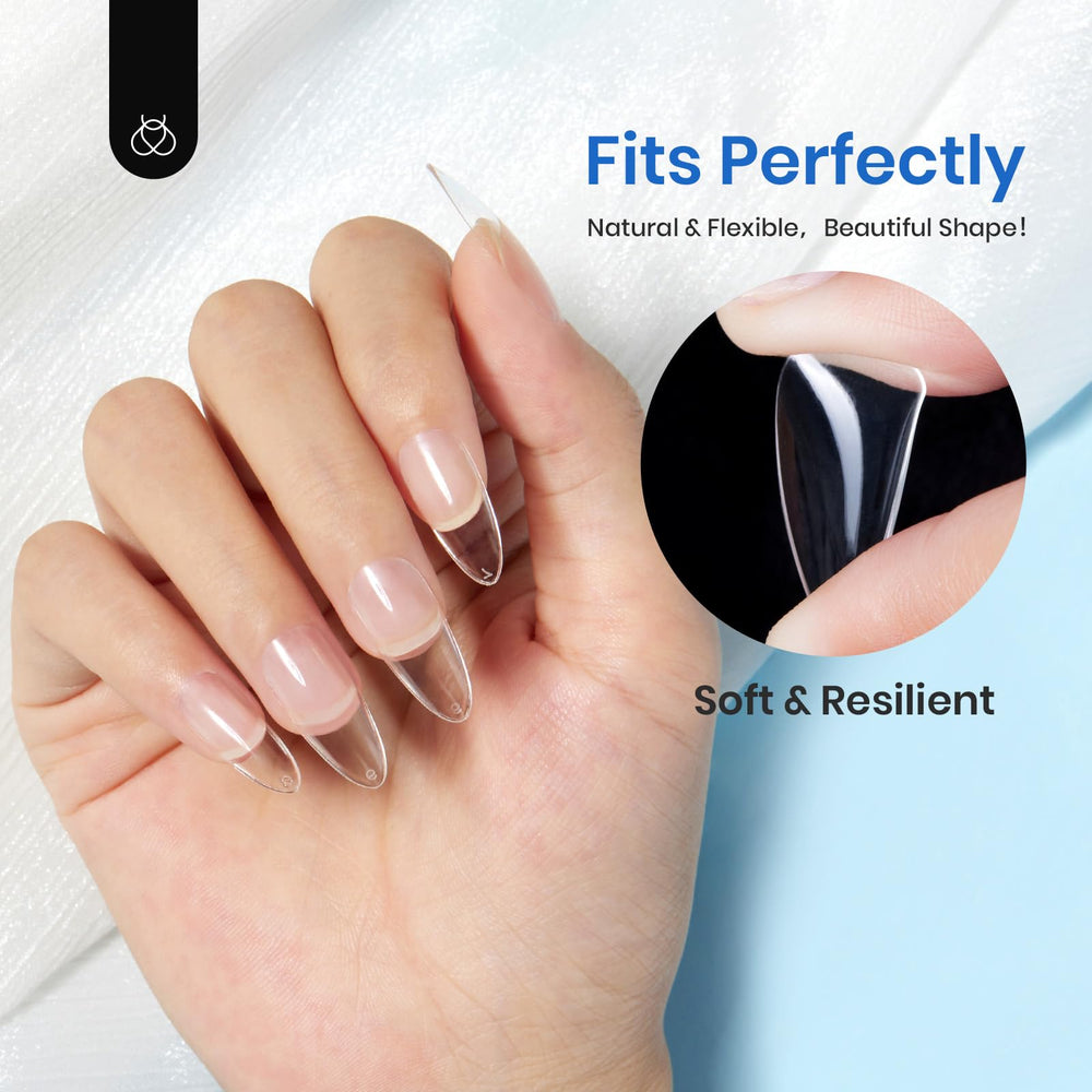 Beetles tips gel almendra mediano extensión rápida para manicura en casa